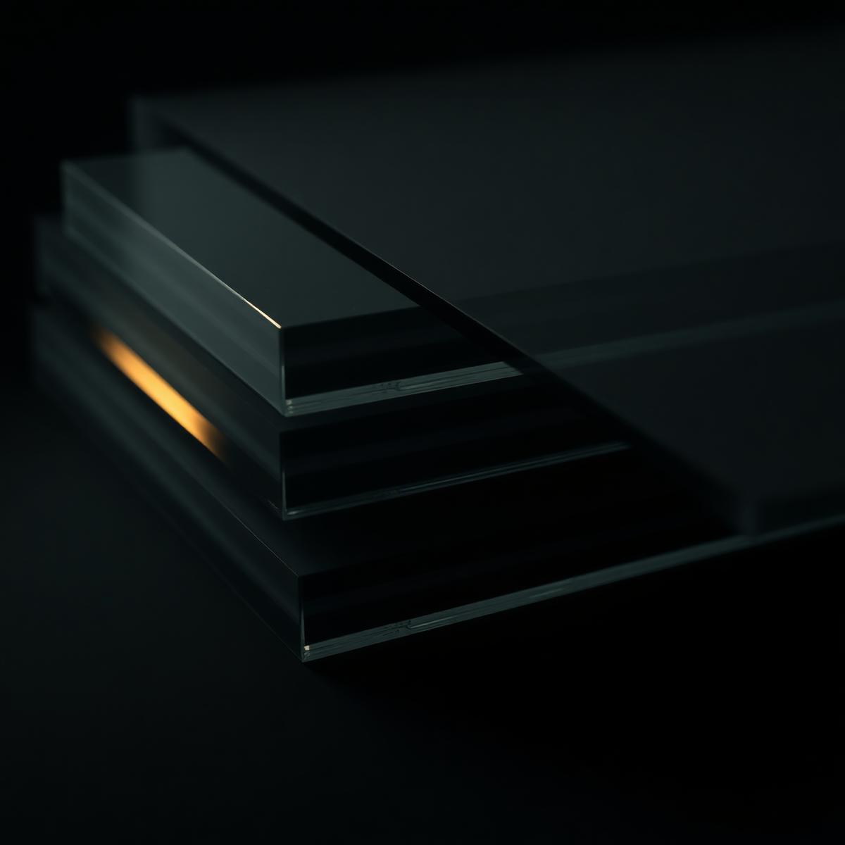 Layered translucent planes stacked in depth